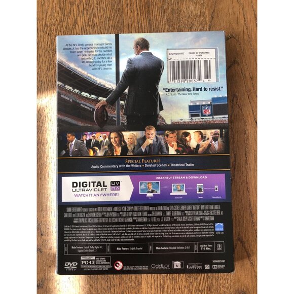 Draft Day DVD & Digital Starring Kevin Costner & Jennifer Garner Movie PG-13 NEW - Picture 2 of 3